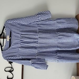 Blue & white checkered dress